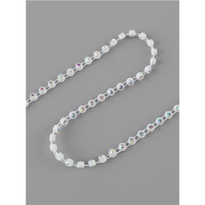 Стразы на нитях, с голографией, 3 мм, 9±1 м, белые