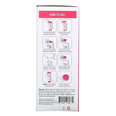 Teami, Tumbler On-the-Go, Pink, 20 oz (600 ml)