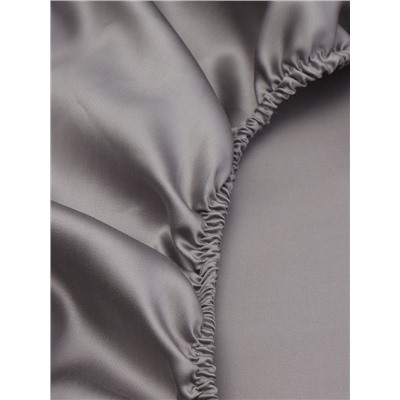 Простыня на резинке 1.5-спальная SL Home Tencel, 140×200+30 см, серая, тенсель