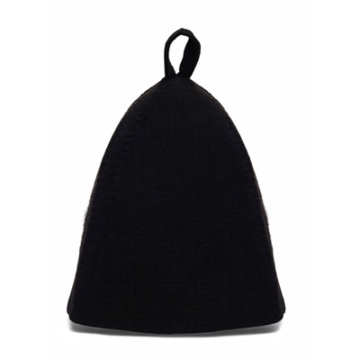 Шапка для бани и сауны, полиэфир, с прямым низом, чёрная