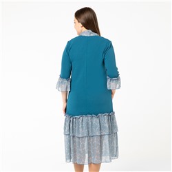 Платье, трикотаж, бирюзовый