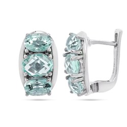 Серьги из серебра топаз, Микра