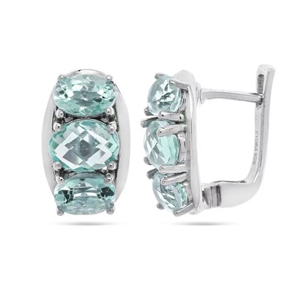 Серьги из серебра топаз, Микра