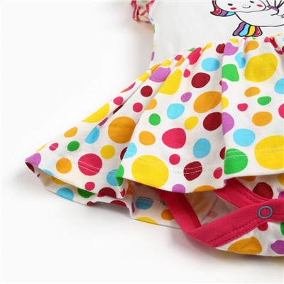 Боди для девочки, цвет белый/шарики, рост 74