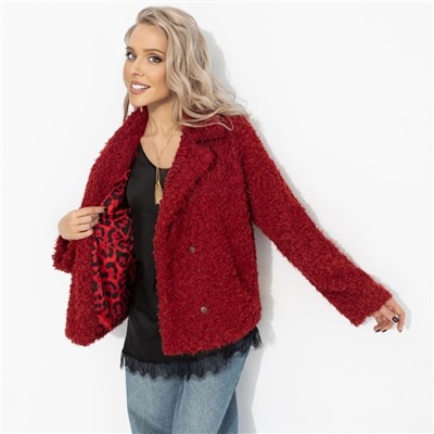 Полупальто из мягкого экомеха, Слишком заметна (красный закат)