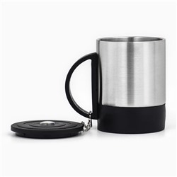 Термокружка Мастер К «Туризм», 180 мл, 10×9 см, сохраняет тепло 2 ч, компас, нержавеющая сталь, чёрная