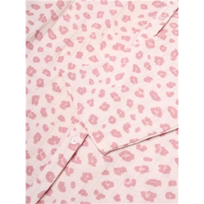 Пижама женская (рубашка, брюки) KAFTAN «Муслин: pink leopard», размер 40-42