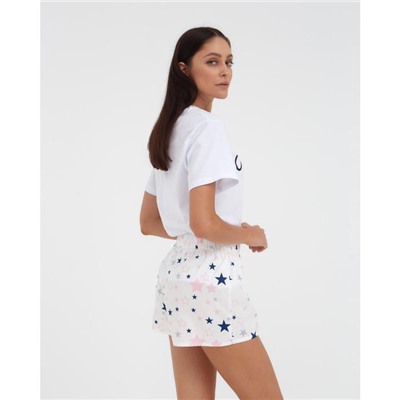 Шорты женские KAFTAN Pink stars, размер 40-42, белые