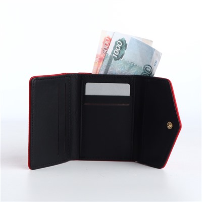 Кошелёк женский на кнопке 10.5×3.5×8.5 см, красный