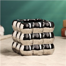 Декоративное кашпо для цветов «Люмьер», 10×10 см, керамическое, серебристое