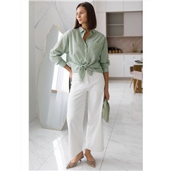 Блузка свободная с карманом из 100% хлопка