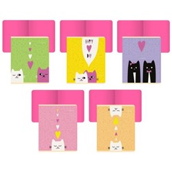 Тетрадь  48л клетка "Влюбленные коты" ТКФ486725 Listoff