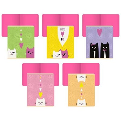 Тетрадь  48л клетка "Влюбленные коты" ТКФ486725 Listoff