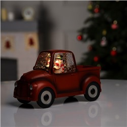 Светодиодная фигура «Машина снеговика» 22×11×9 см, пластик, батарейки ААх3 (не в комплекте), USB, свечение тёплое белое