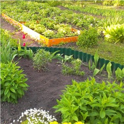 Ограждение для клумбы, 110×24 см, зелёное, «Волна», Greengo