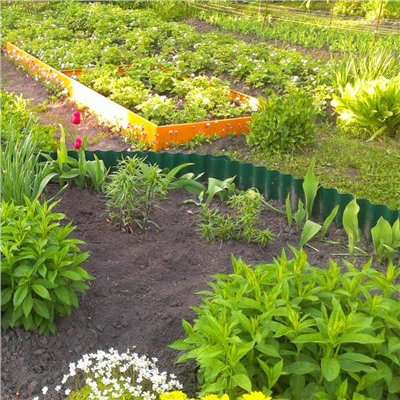 Ограждение для клумбы, 110×24 см, зелёное, «Волна», Greengo