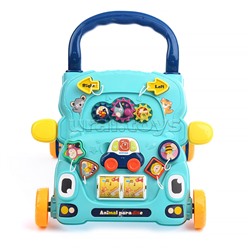 Игровой центр-Каталка "Забавная прогулка" голубые, в коробке