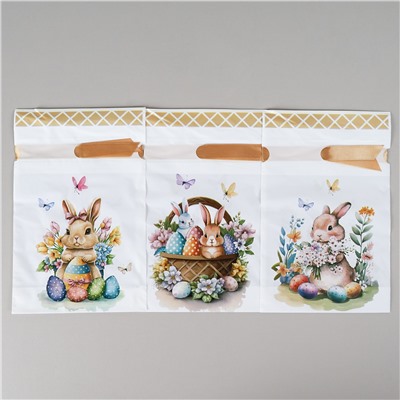 Мешочек подарочный набор 50 штук 15х23 см Кролик / YI1523-15 /уп 30/100/Пасха