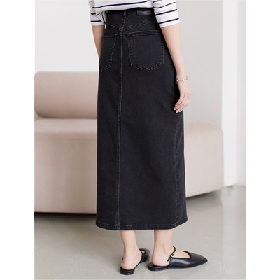 Джинсовая юбка из плотной эластичной джинсы 13OZ.