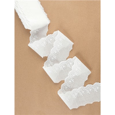 Кружево шитьё, 65 мм, 13.7±1 м, белое