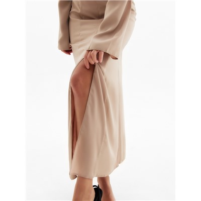 Платье женское шёлковое MIST: Classic Collection размер 44, бежевое