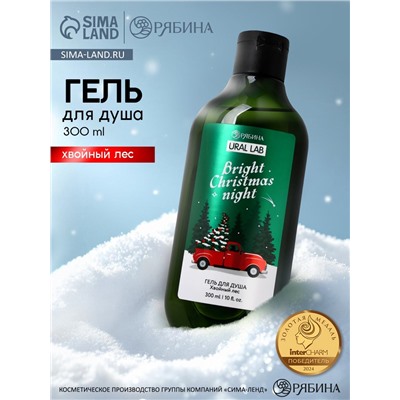 Гель для душа, 300 мл, Bright Christmas night, аромат: хвойный лес, Ural Lab Winter Melody