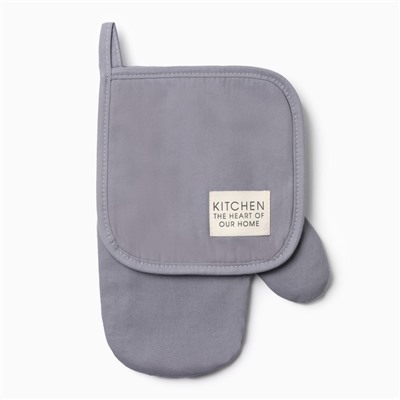 Кухонный набор «Этель» Kitchen blue, синий: прихватка, варежка-прихватка