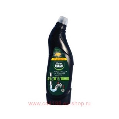 MASTER FRESH Средство от засоров в трубах 750мл Аромат Лимона 4791