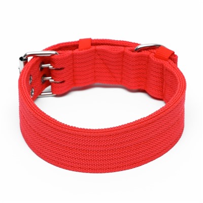 Ошейник четырехслойный, 64×4 см, ОШ 50-58 см, полиэстер, красный