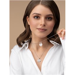 Подвеска двойная (на разлом) из серебра родированная - Я люблю тебя 925 пробы ПР-01