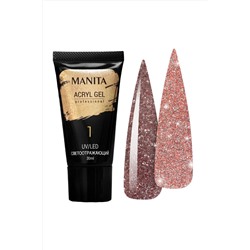 Manita Professional Акриловый гель для ногтей светоотражающий №01, 15 мл KRISTALLER, 1111955