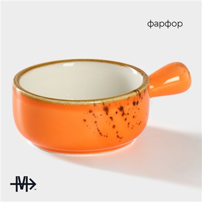 Кокотница Magistro «Церера», 80 мл, d=7.5 см, фарфор, оранжевая