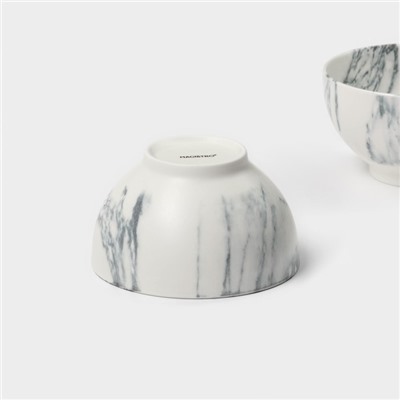 Салатники Magistro Real Marble, 380 мл, 11.6×6.5 см, набор 2 шт., фарфор, белые