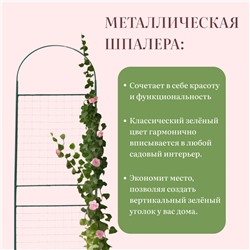 Шпалера, 190×50×1.6 см, металл, зелёная, «Сетка разборная»