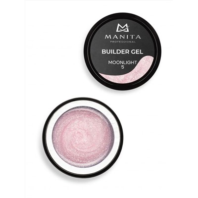 MANITA Гель моделирующий для ногтей с хлопьями юки / Builder Gel Moonlight №05, 15 мл 28228