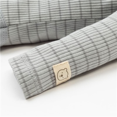 Боди-водолазка «Крошка Я» BASIC LINE, рост 62-68 см, полоска серая