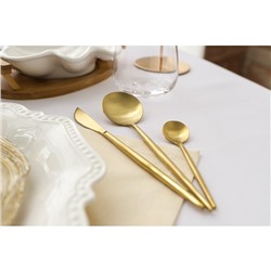 Столовые приборы Magistro «Фолк», 4 предмета, нержавеющая сталь, золотистые