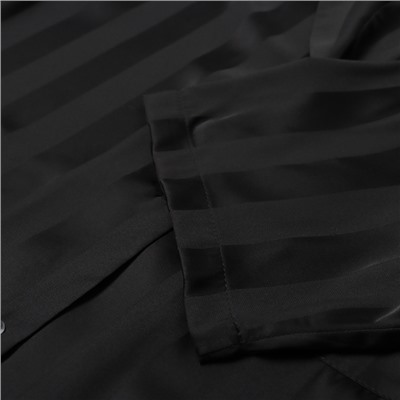 Пижама женская (рубашка, шорты) KAFTAN «Полоска», размер 44-46, чёрная