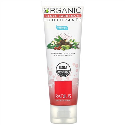 RADIUS, Органическая зубная паста-гель, гвоздика и кардамон, 3 унц. (85 г)
