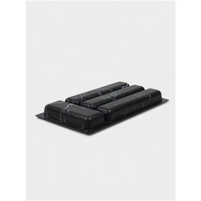 Лоток для столовых приборов в ящик BARONESS «Пегас», 36×20×5 см, 4 отделения, пластик, чёрный