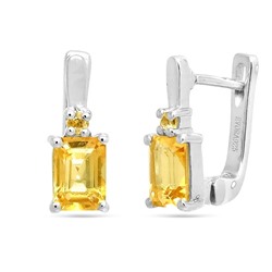 Серьги из серебра цитрин, Байли