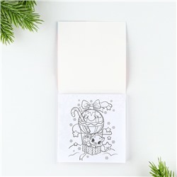 Подарочный набор новогодний, блокнот-раскраска и восковые мелки «Волшебный единорог»