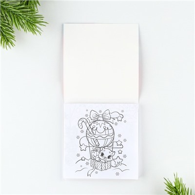 Подарочный набор новогодний, блокнот-раскраска и восковые мелки «Волшебный единорог»