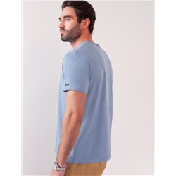 Футболка полуприлегающего кроя с принтом из премиального хлопка