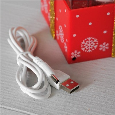 Светодиодная фигура «Подарок красный» 10×19×10 см, пластик, батарейки ААх3 (не в комплекте), USB, свечение тёплое белое