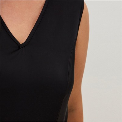 Майка шелковая женская MIST plus-size, размер 56, чёрная