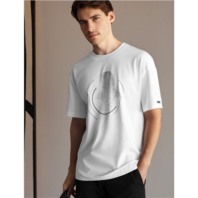 Свободная футболка  с авторским принтом