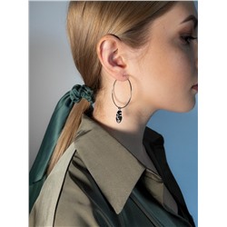 Серьги-конго из серебра родированные (2 в 1), 4 см 925 пробы 2-182-4,0р-17