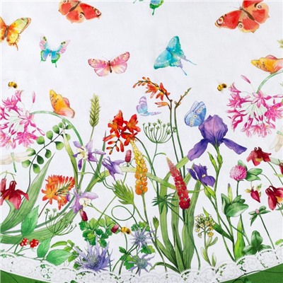Скатерть «Этель. Луговые цветы» d=150 см, 100% хлопок, саржа 190 г/м²