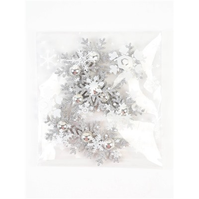 Новогодний набор для декора «Снежинки» цвет серебро, 3×3 см, набор 10 шт.